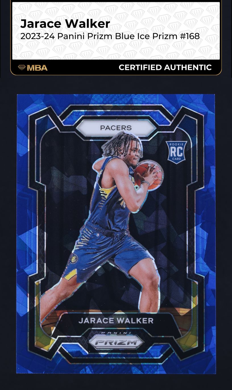 2023 Panini Prizm Blue Ice Jarace Walker ROOKIE /125 #168 MBA AUTH