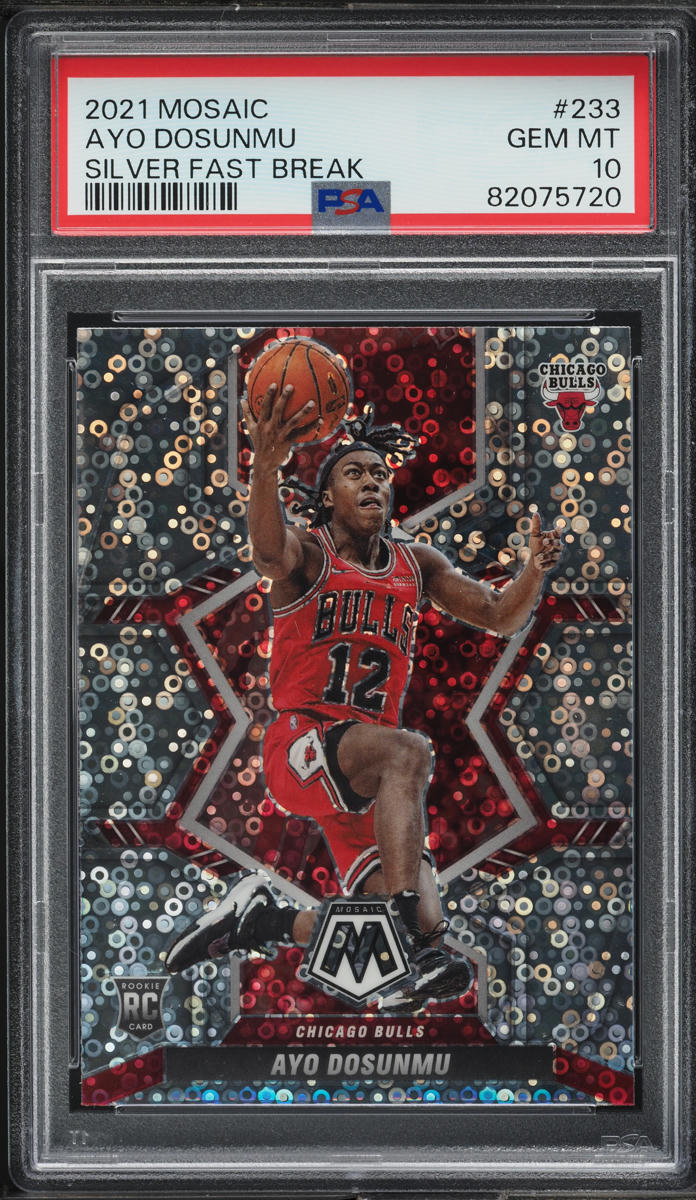 2021 Panini Mosaic Silver Fast Break Ayo Dosunmu ROOKIE #233 PSA 10 GEM MINT