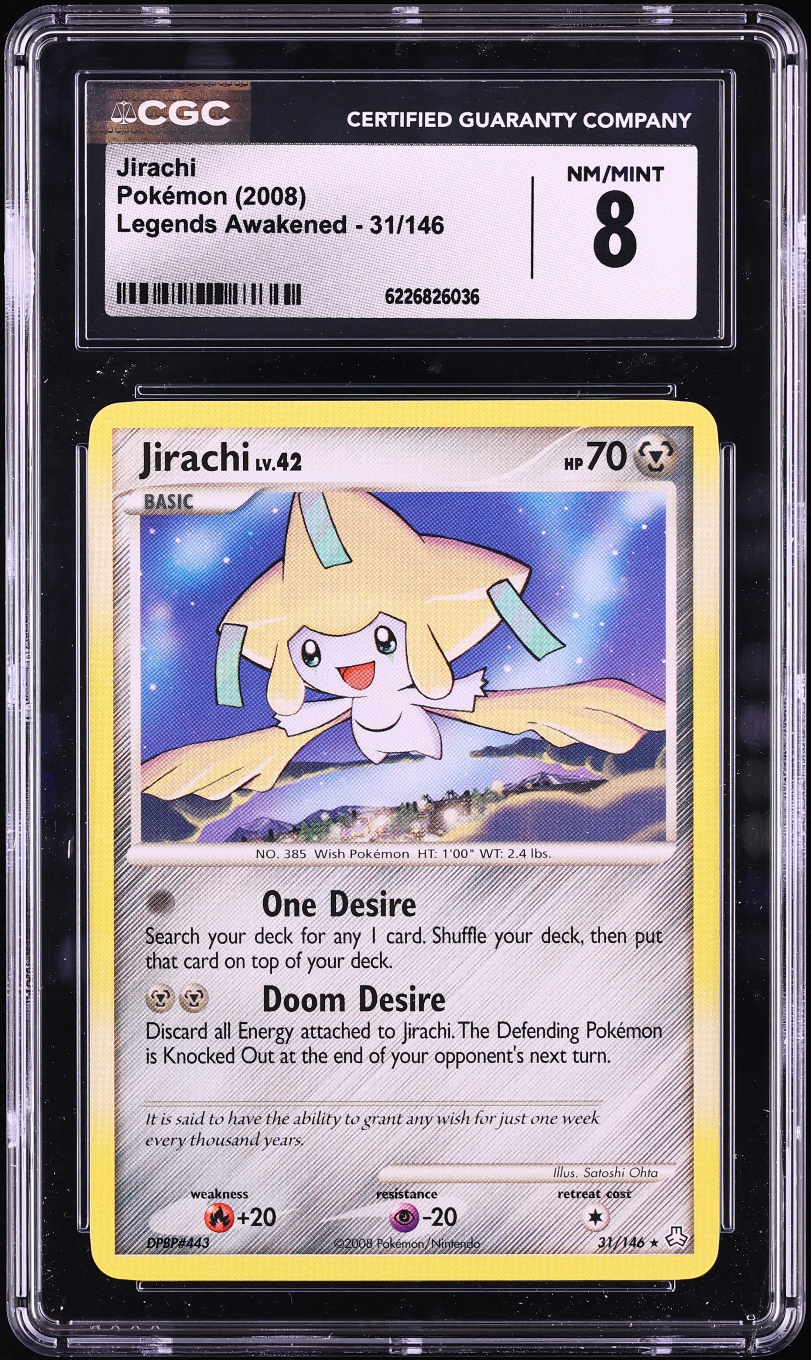 2008 Pokemon Diamond & Pearl Legends Awakened Jirachi #31 CGC 8 NM-MT