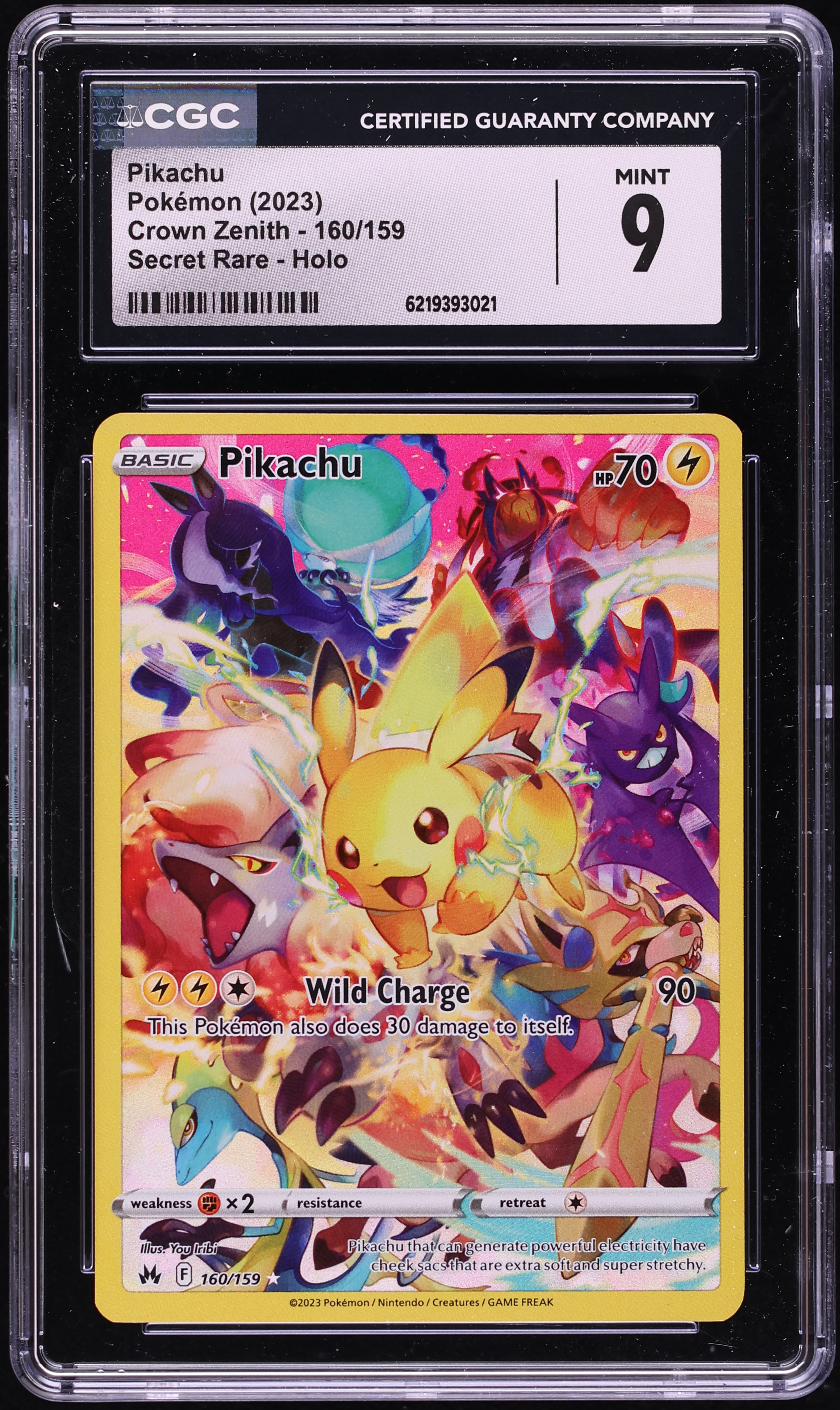 2023 Pokemon Sword & Shield Crown Zenith SEC Pikachu #160 CGC 9 MINT
