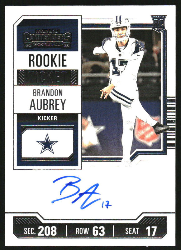 2023 Panini Contenders #275 Brandon Aubrey Autograph RC Rookie Ticket Auto