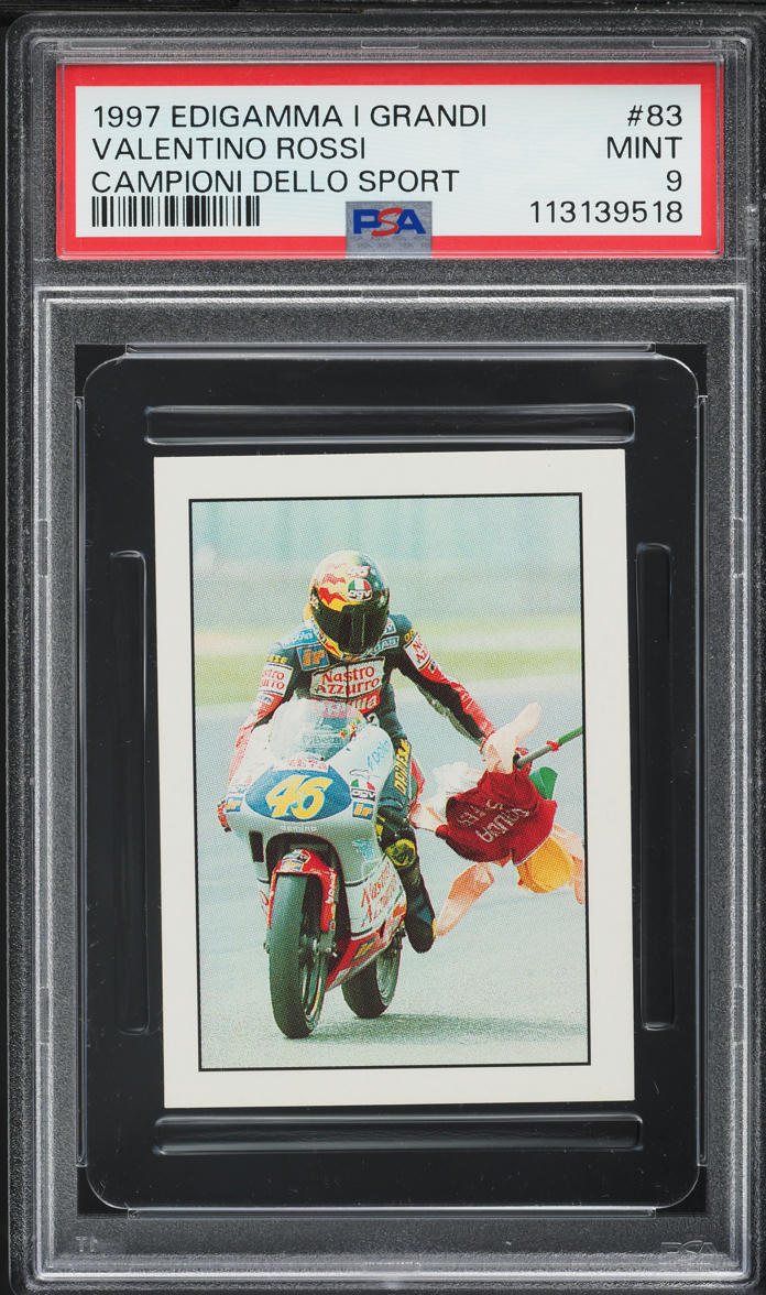 1997 Edigamma I Grandi Campioni Dello Sport Valentino Rossi ROOKIE #83 PSA 9