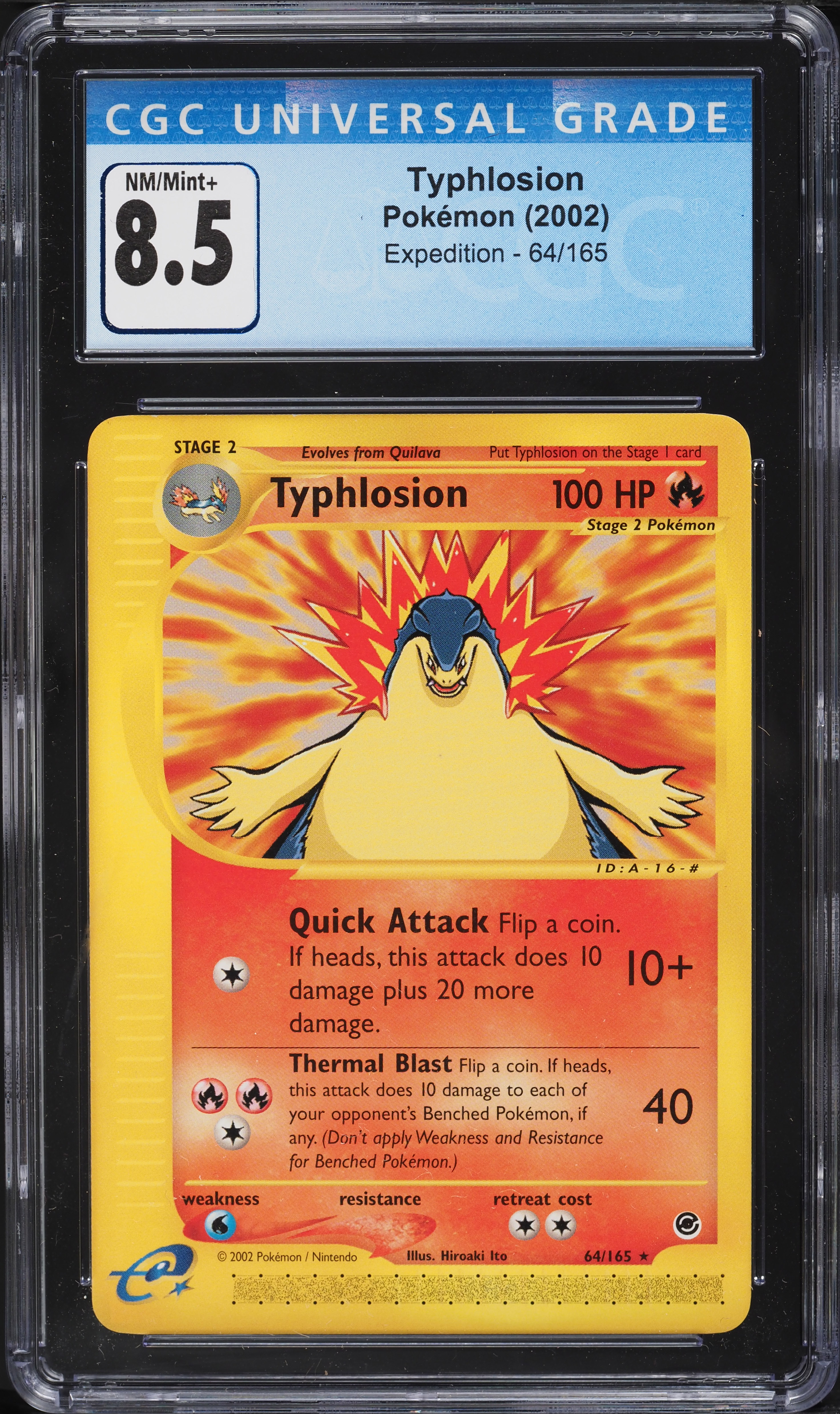 2002 Pokemon Expedition Typhlosion #64 CGC 8.5 NM-MT+