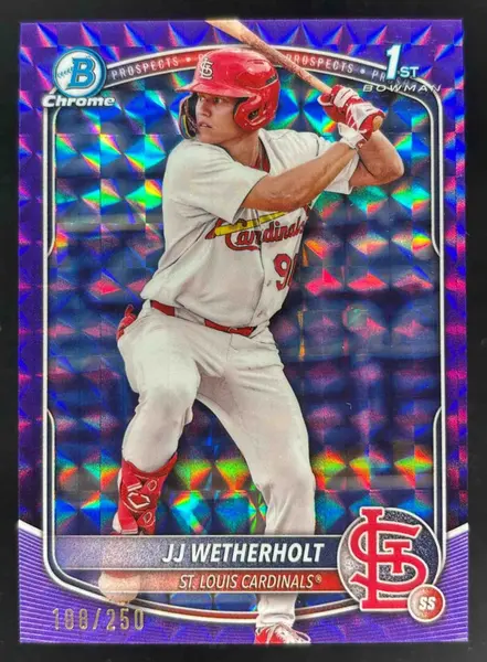 2025 Bowman Chrome Purple Geometric Refractor #BCP-22 JJ Wetherholt RC /250