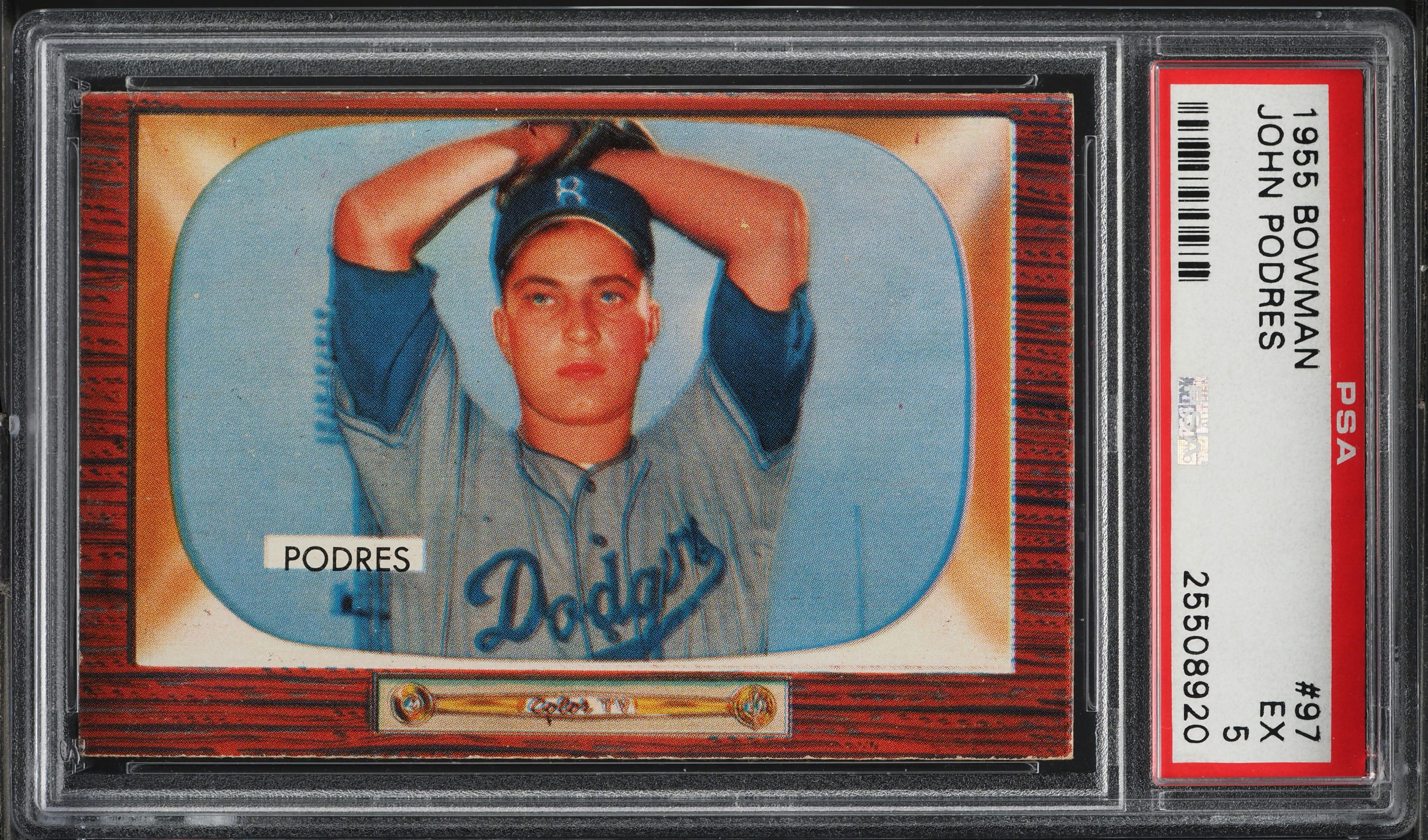 1955 Bowman SETBREAK Johnny Podres #97 PSA 5 EX