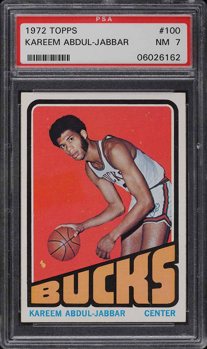 1972 Topps Basketball Kareem Abdul-Jabbar #100 PSA 7 NRMT