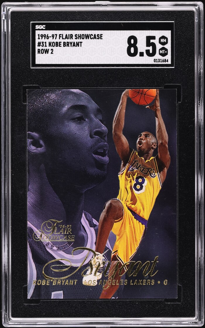1996 Flair Showcase Row 2 Kobe Bryant ROOKIE #31 SGC 8.5 NM-MT+