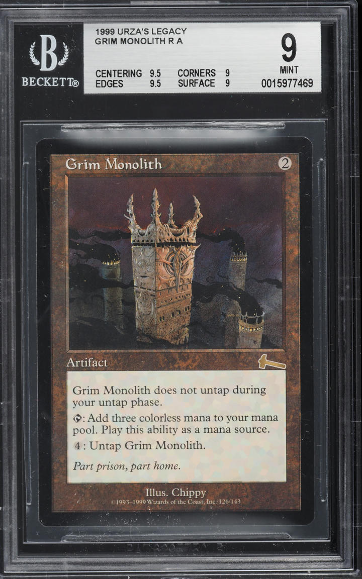 1999 Magic The Gathering MTG Urza's Legacy Grim Monolith #126 BGS 9 MINT