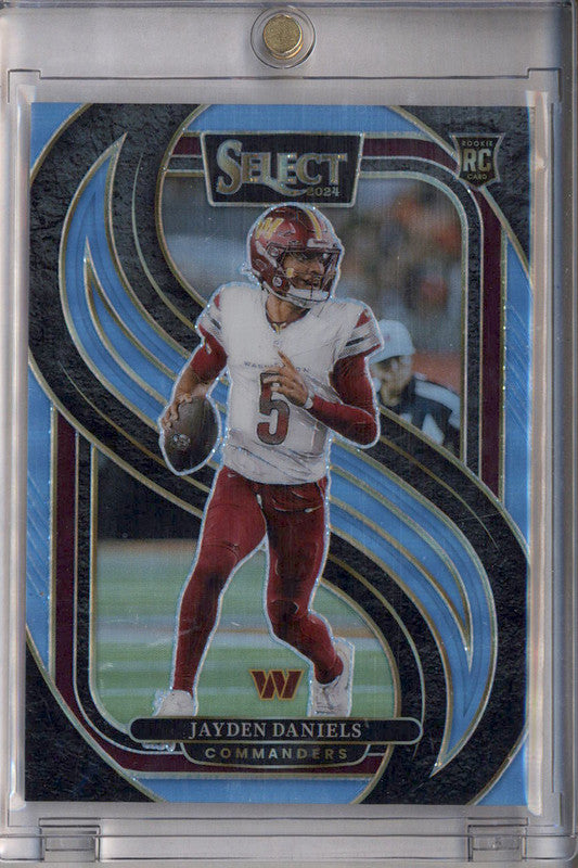 2024 Panini Select Premier Light Blue Prizm #112 Jayden Daniels RC /99