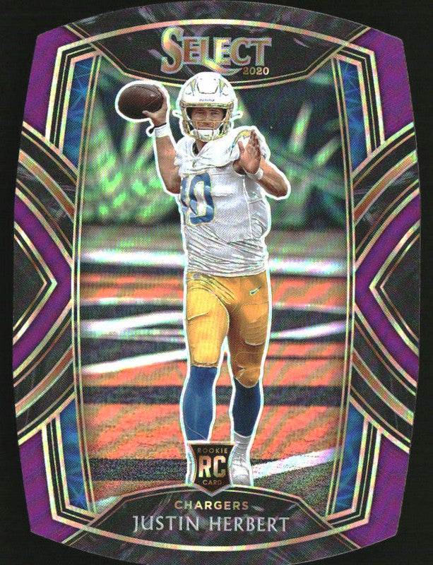2020 Panini Select Purple Prizm Die Cut #244 Justin Herbert RC