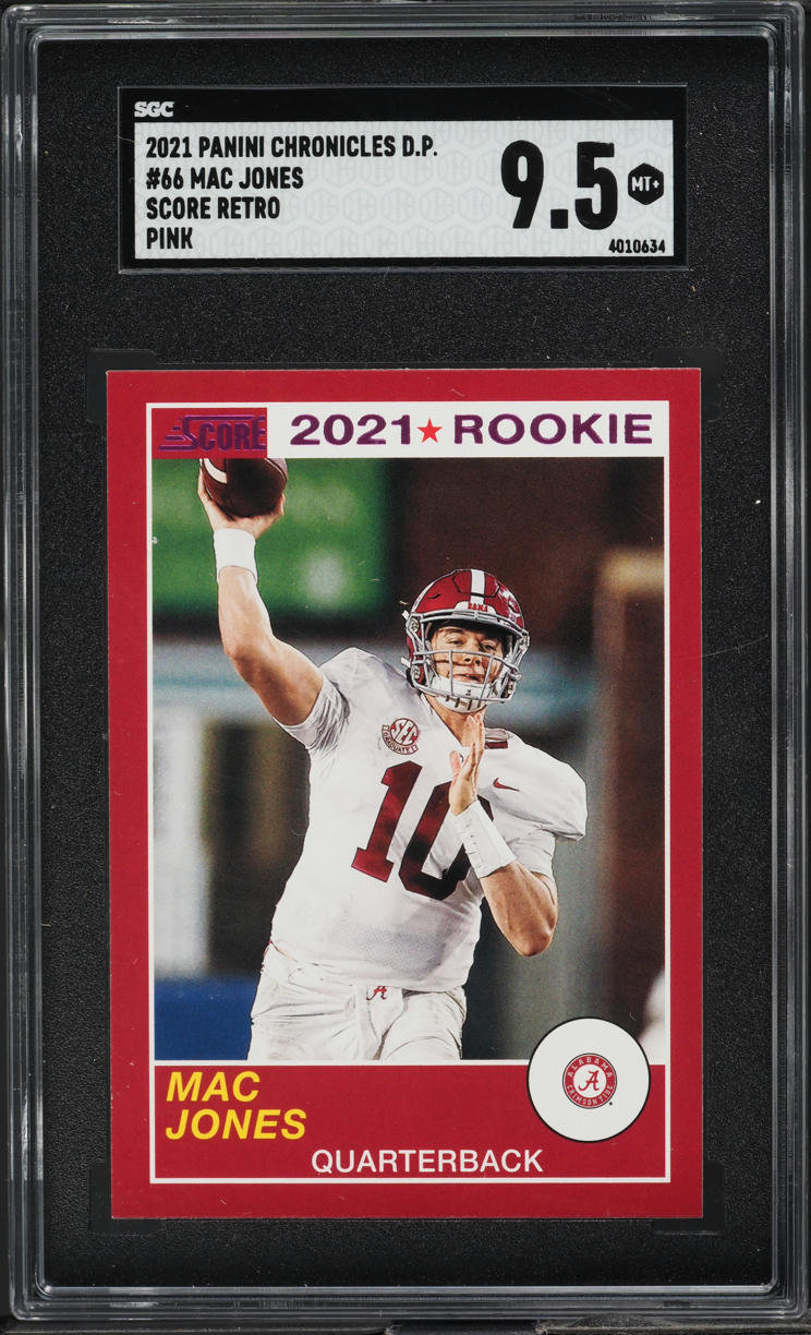Mac Jones #66 2021 Panini Mosaic Football Autographs No Huddle