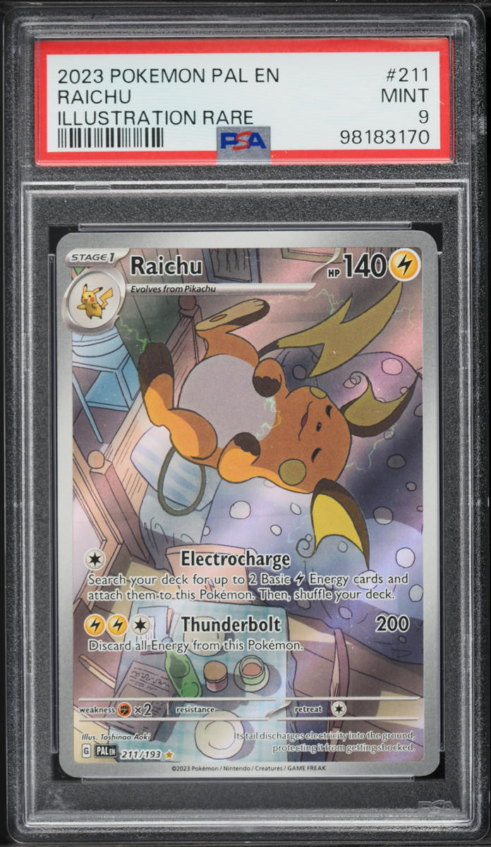 2023 Pokemon Scarlet & Violet Paldea Evolved Illustration Rare Raichu #211 PSA 9 MINT