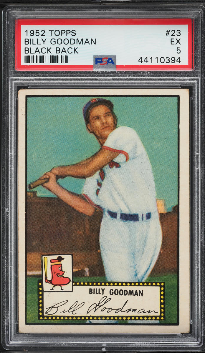 1952 Topps Billy Goodman BLACK BACK #23 PSA 5 EX