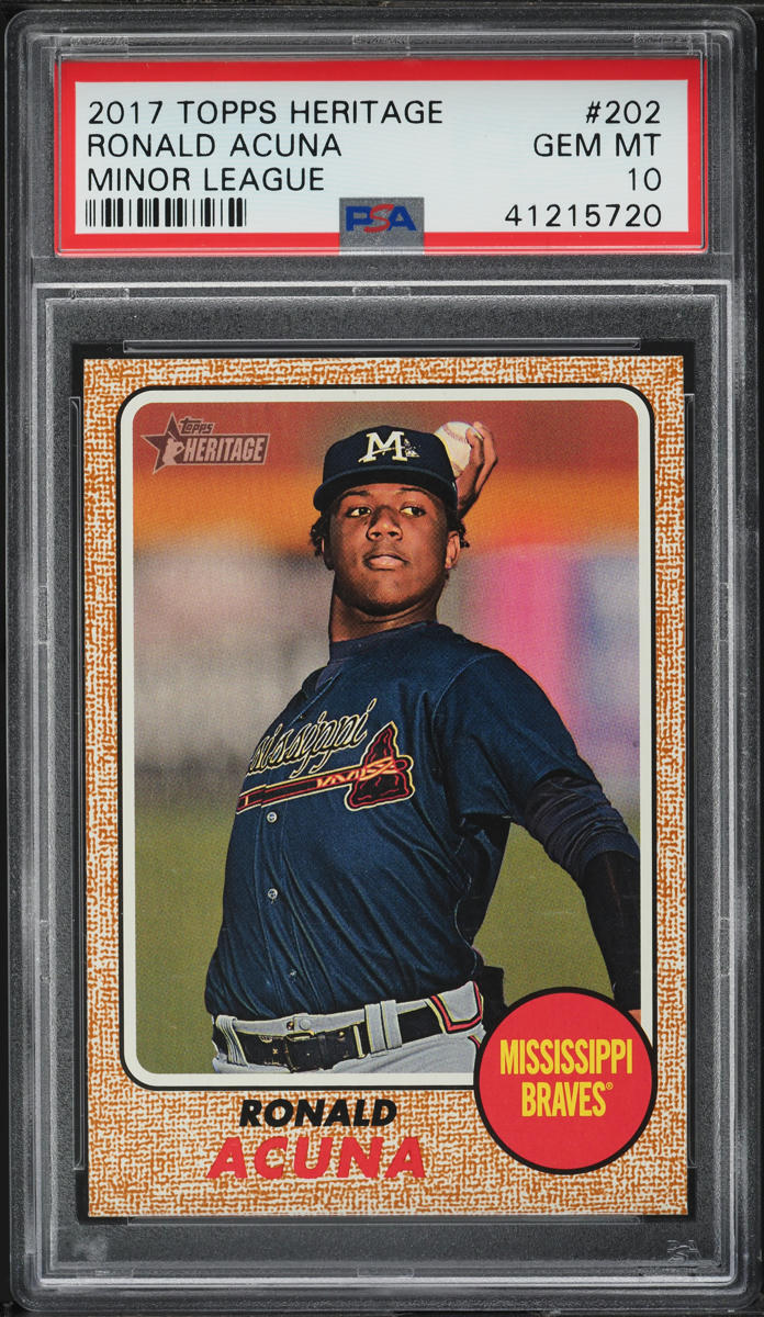 2017 Topps Heritage Minor League Ronald Acuna Jr. ROOKIE #202 PSA 10 GEM MINT