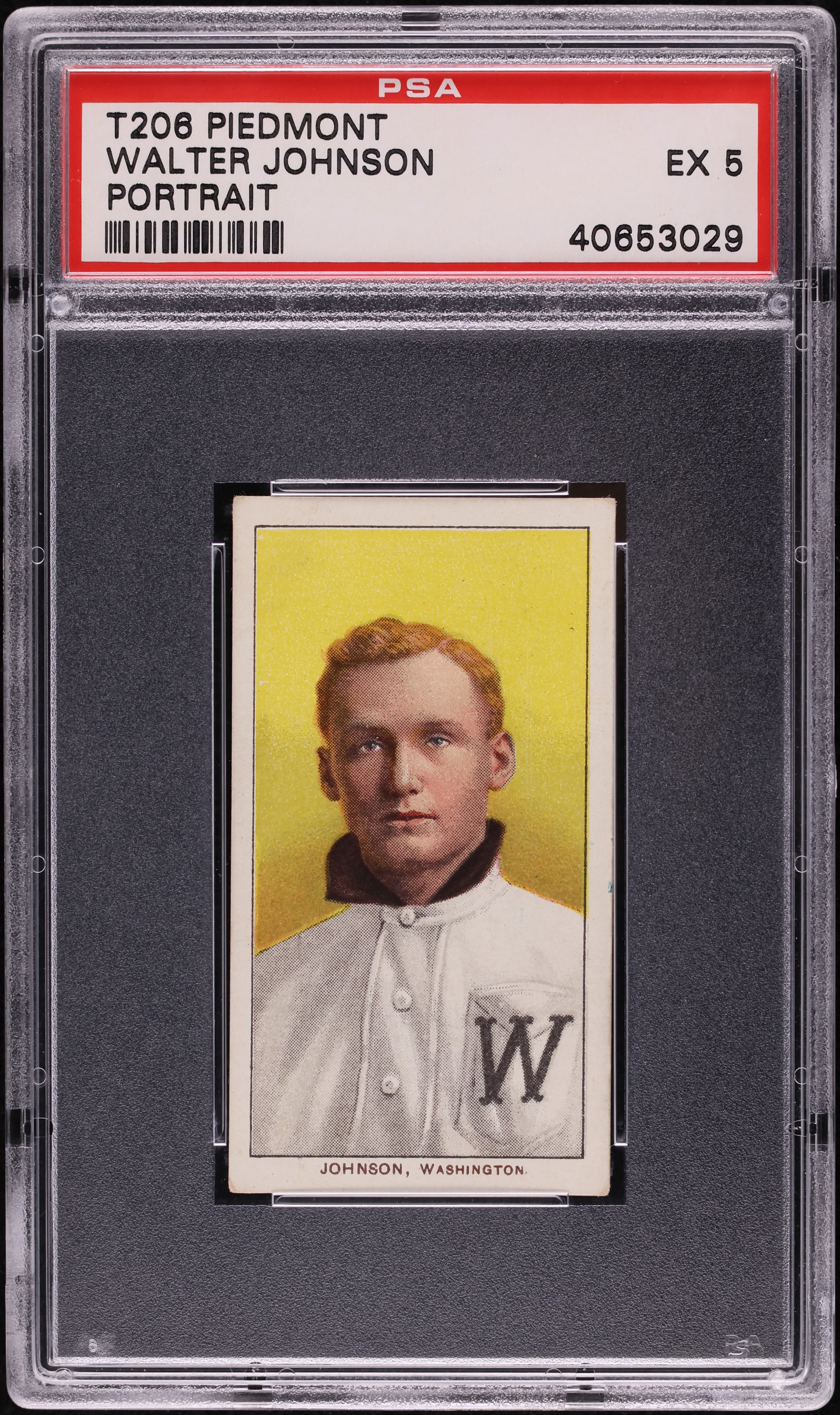 1909-11 T206 Walter Johnson PORTRAIT PSA 5 EX