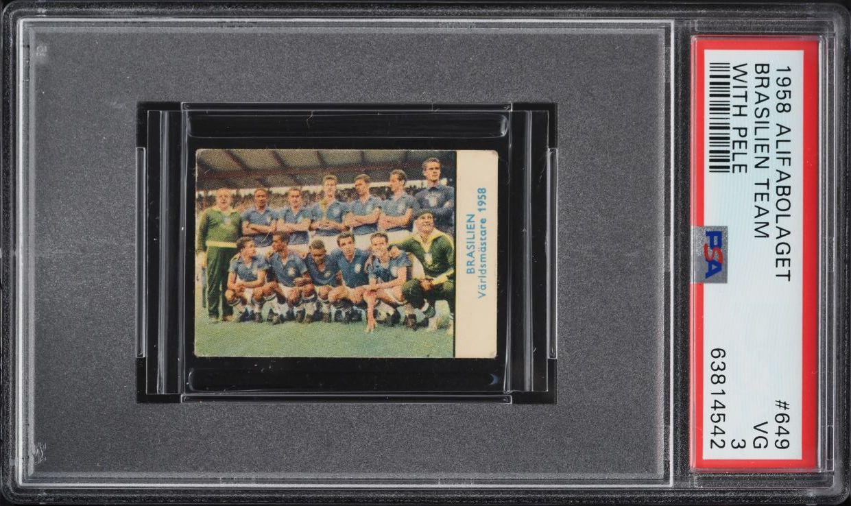 1958 Alifabolaget Soccer Brasilien Team w/ Pele ROOKIE #649 PSA 3 VG