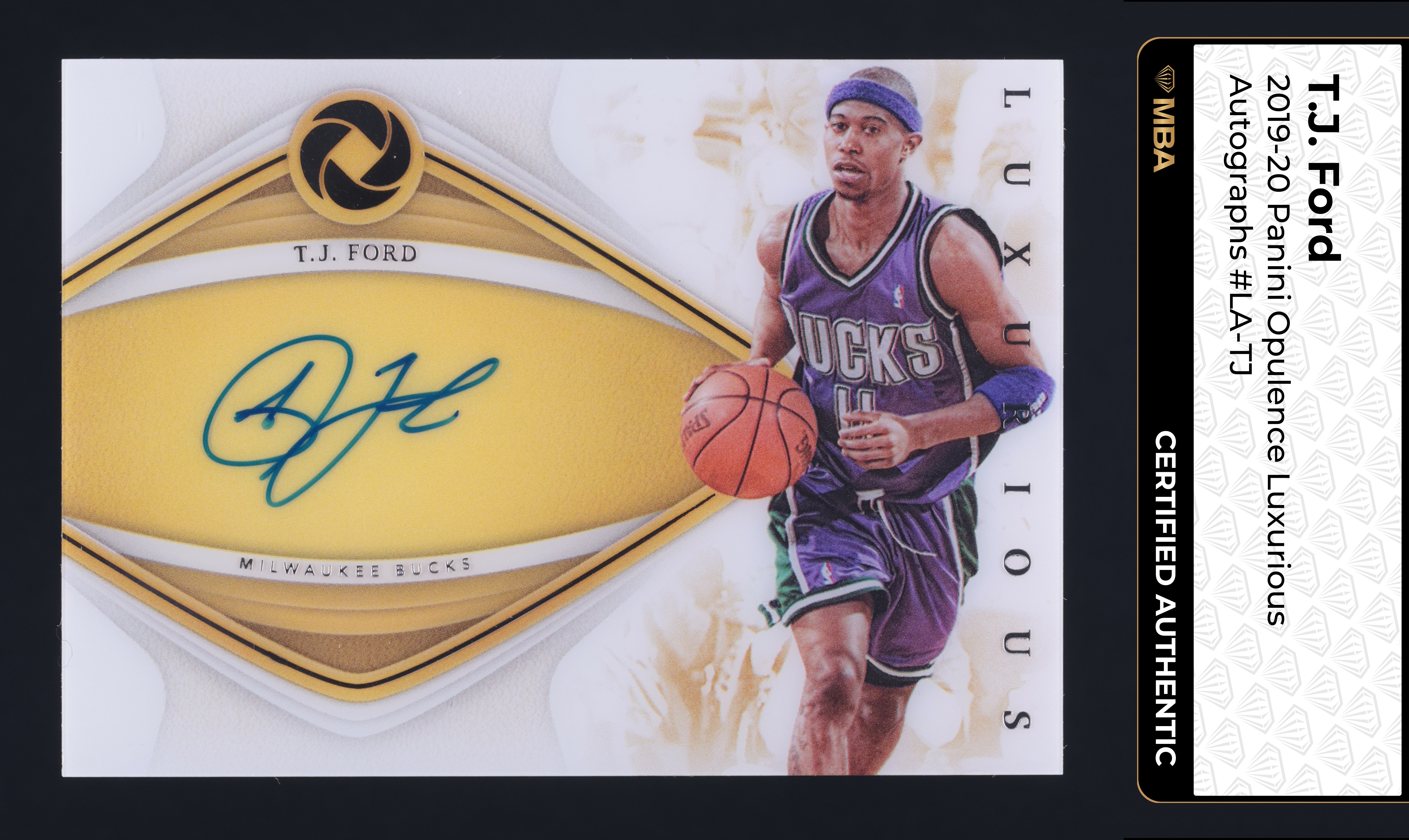 2019 Panini Opulence Luxurious T.J. Ford AUTO JERSEY # 11/49 #LA-TJ MBA AUTH