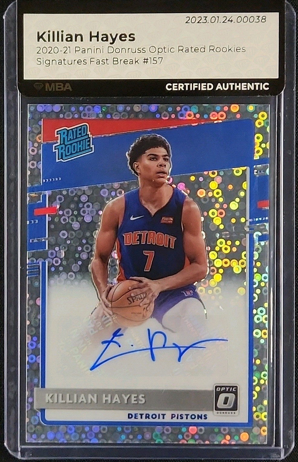 2020 Donruss Optic Signatures Fast Break Killian Hayes ROOKIE AUTO #157 MBA AUTH