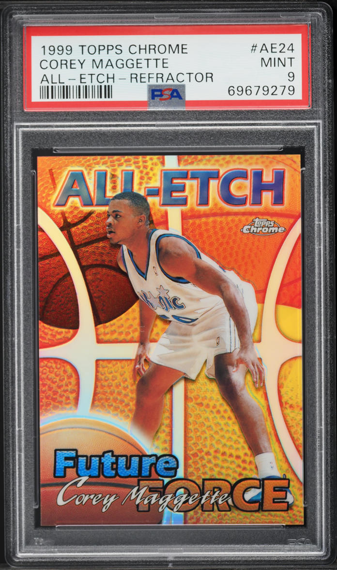 1999 Topps Chrome All-Etch Refractor Corey Maggette ROOKIE #AE24 PSA 9 MINT