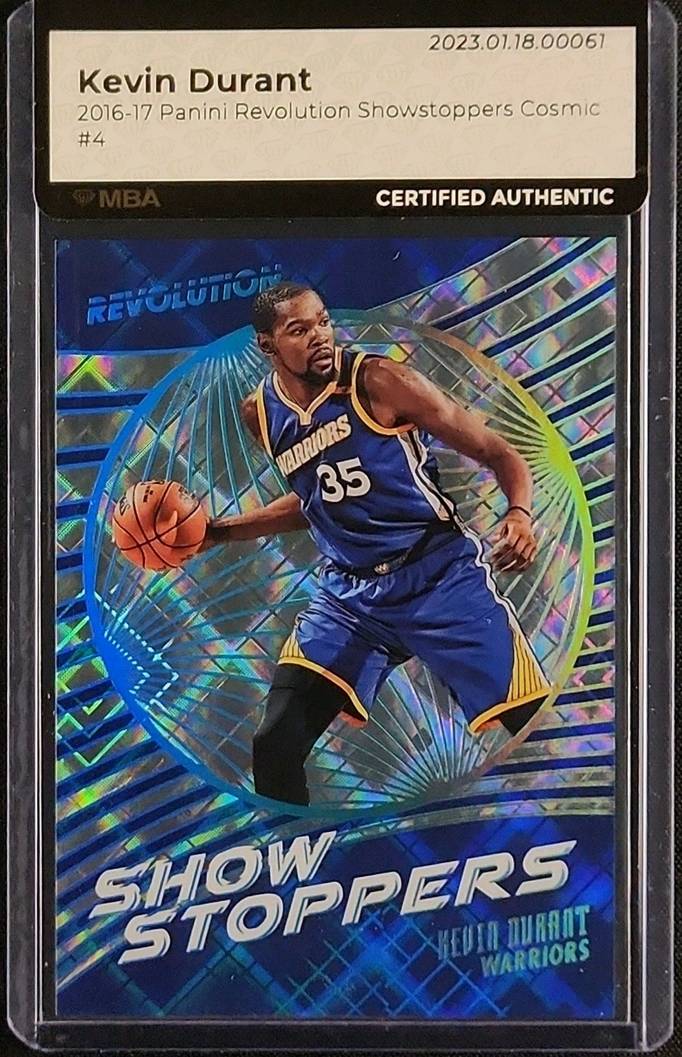 2016 Panini Revolution Showstoppers Cosmic Kevin Durant /100 #4 MBA AUTH