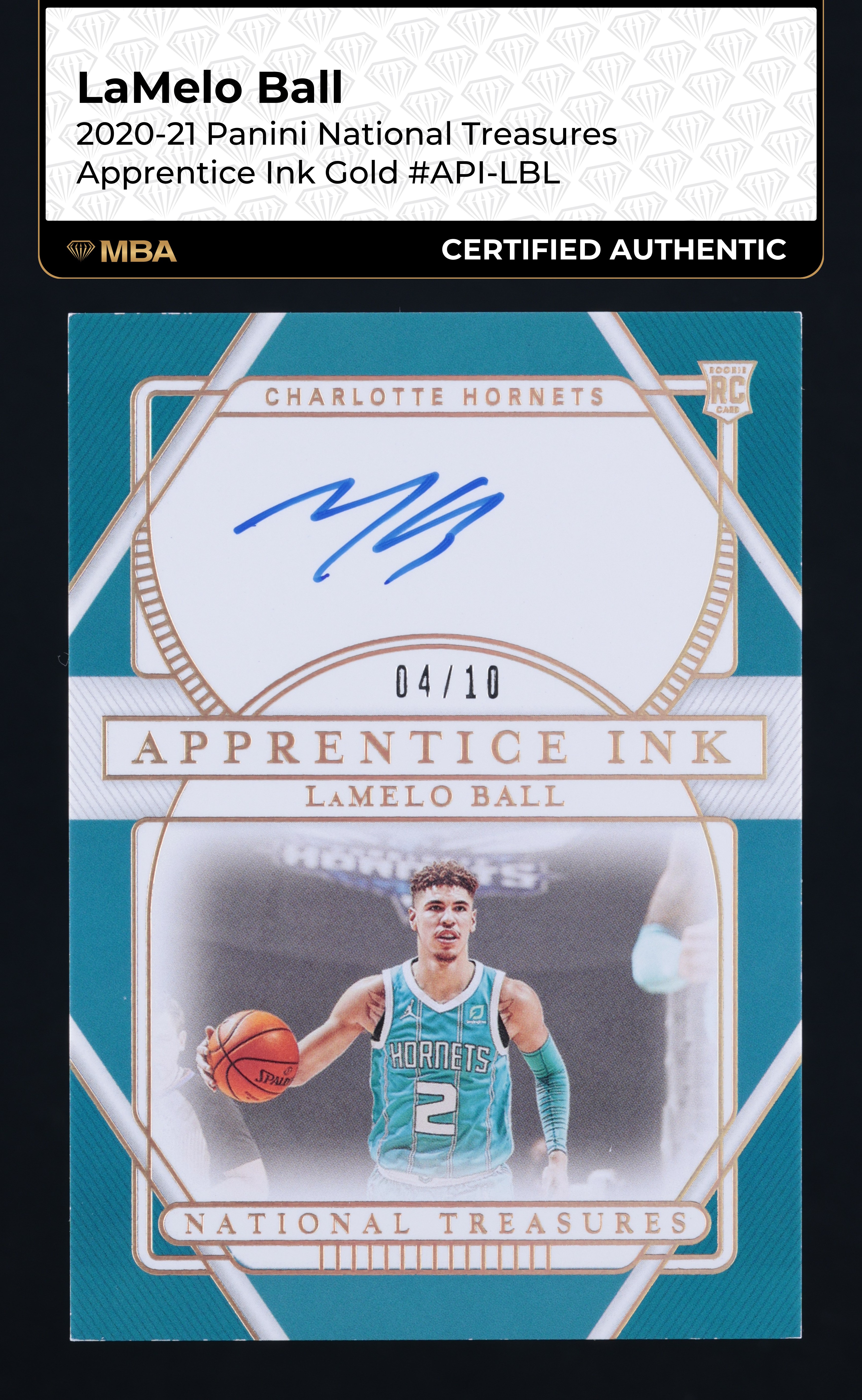 2020 National Treasures Apprentice Ink Gold LaMelo Ball ROOKIE AUTO /10 MBA AUTH