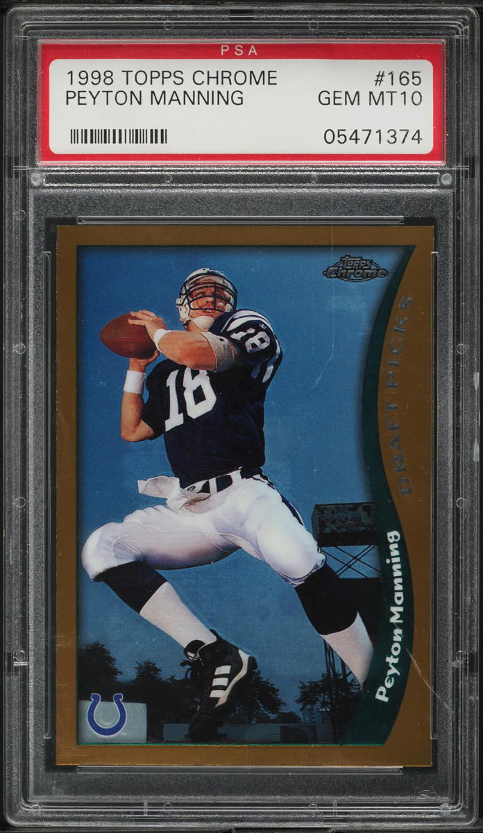 1998 Topps Chrome Football Peyton Manning ROOKIE #165 PSA 10 GEM MINT