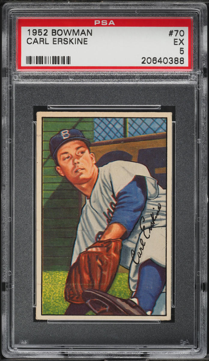 1952 Bowman Carl Erskine #70 PSA 5 EX