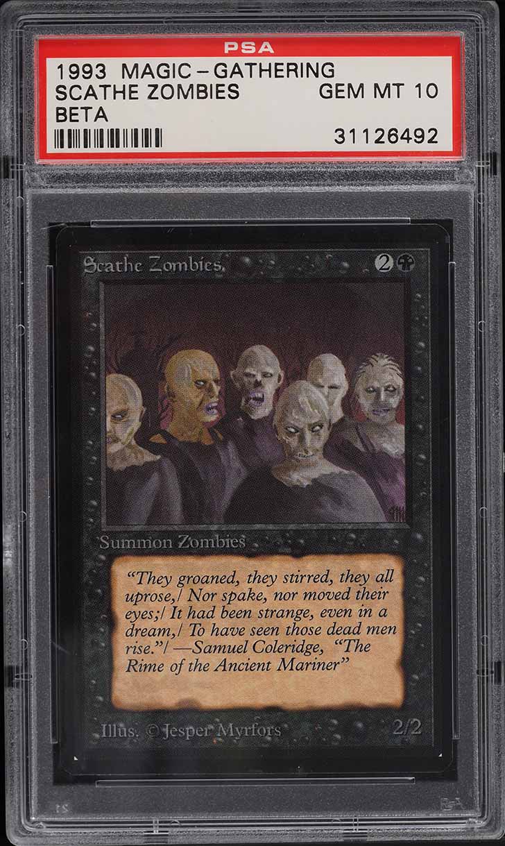 1993 Magic The Gathering MTG Beta Scathe Zombies PSA 10 GEM MINT