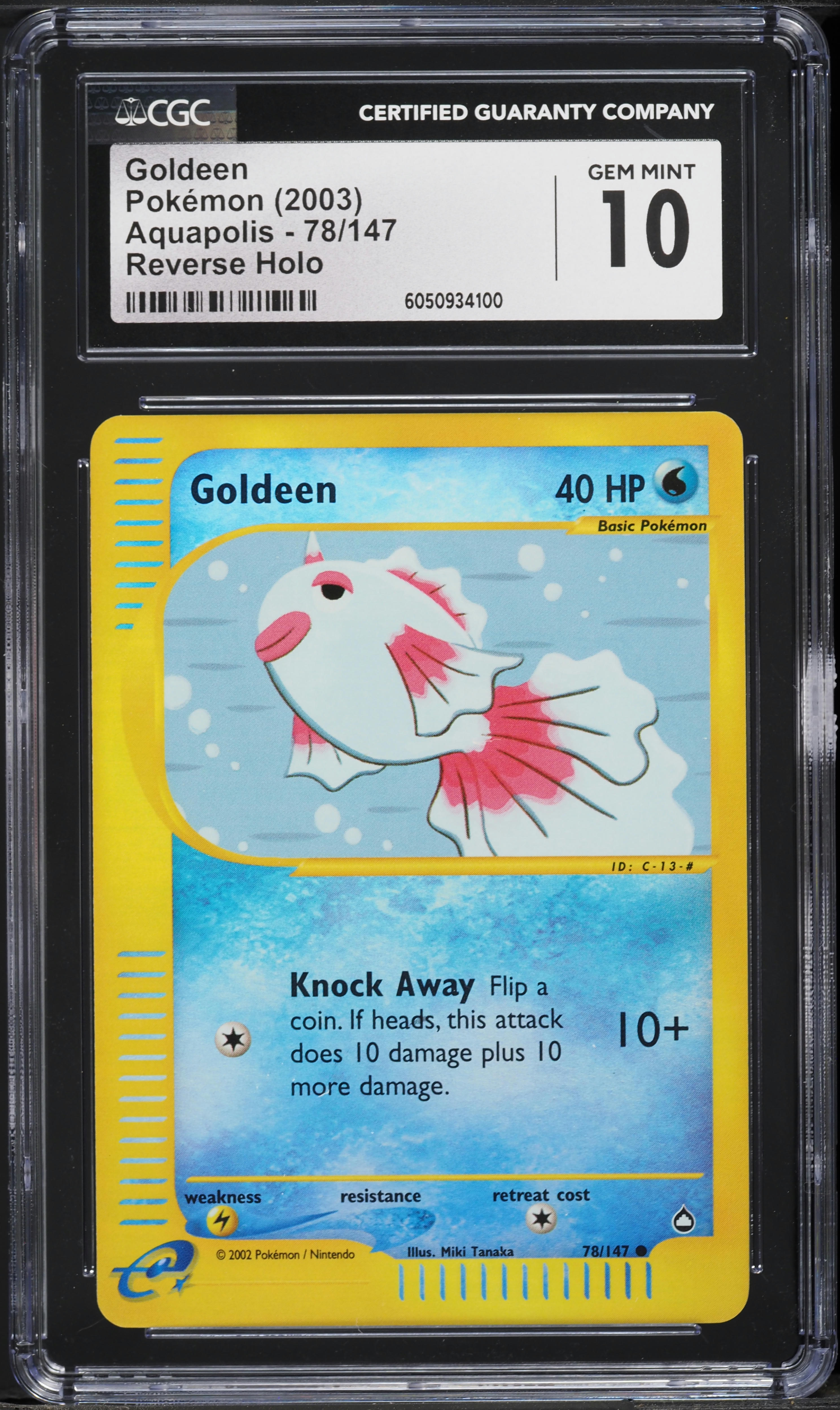 2003 Pokemon Aquapolis Reverse Holo Goldeen #78 CGC 10 GEM MINT