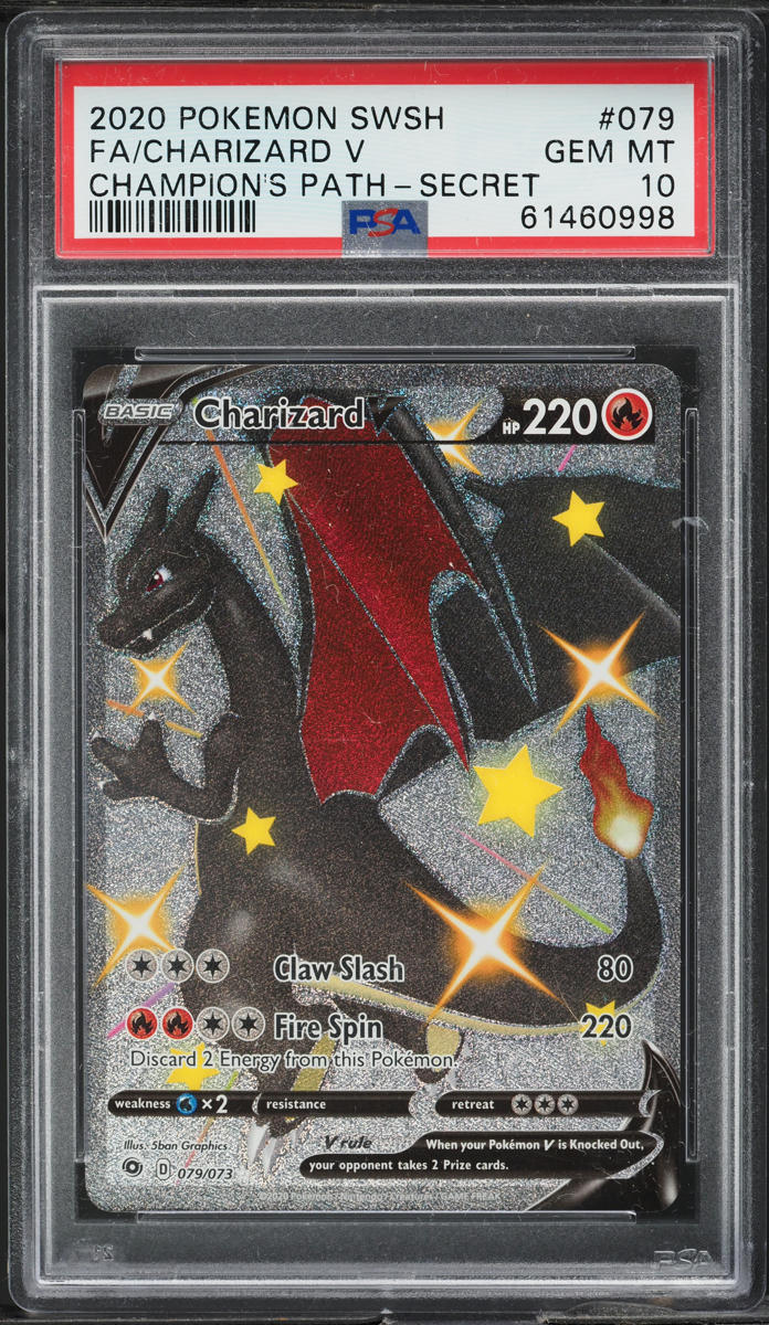 2020 Pokemon SWSH Champion's Path Full Art Shiny Charizard V #79 PSA 10 GEM MINT