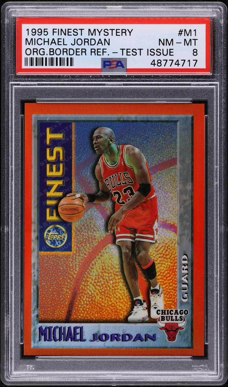 1995 Finest Mystery Orange Border Refractor Michael Jordan #M1 PSA 8 NM-MT