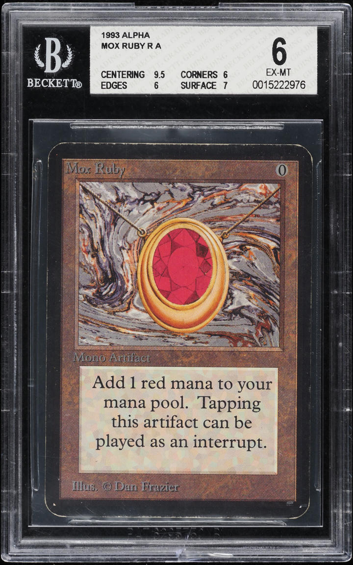 1993 Magic The Gathering MTG Alpha Mox Ruby BGS 6 EXMT