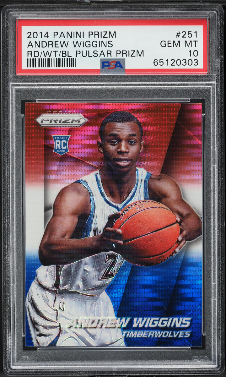2014 Panini Prizm Red White Blue Pulsar Andrew Wiggins ROOKIE #251 PSA 10 GEM