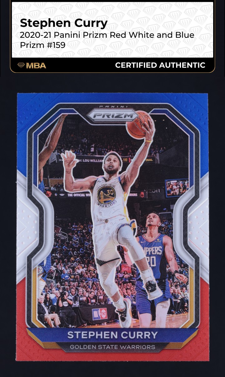 2020 Panini Prizm Red White & Blue Stephen Curry #159 MBA AUTH