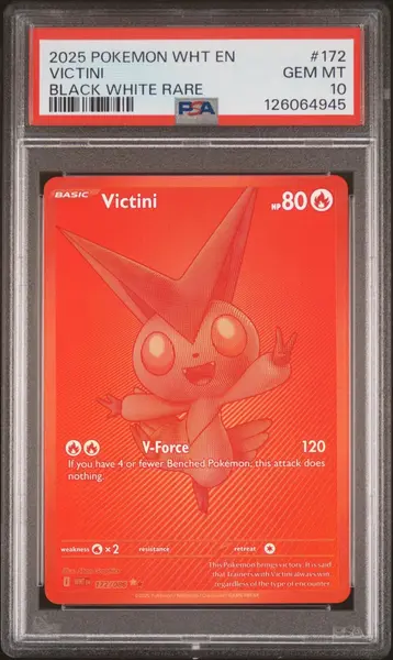 2025 Pokemon SV White Flare WHT EN #172/086 Victini Black and White Rare PSA 10