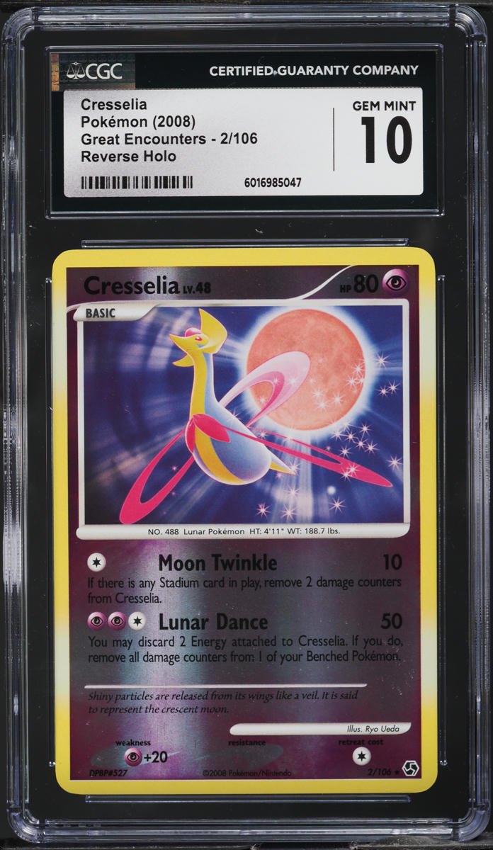 2008 Pokemon Diamond & Pearl Great Encounters Reverse Holo Cresselia #2 CGC 10