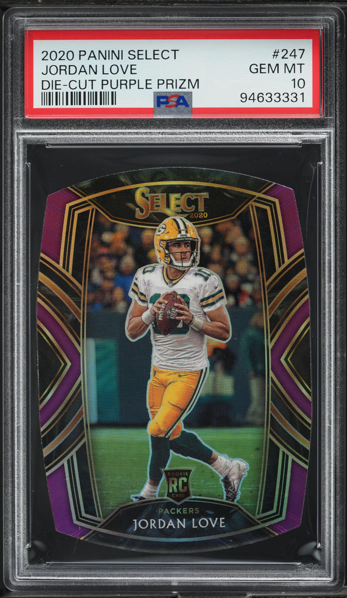 2020 Select Club Level Purple Prizm Die-Cut Jordan Love ROOKIE #247 PSA 10 GEM