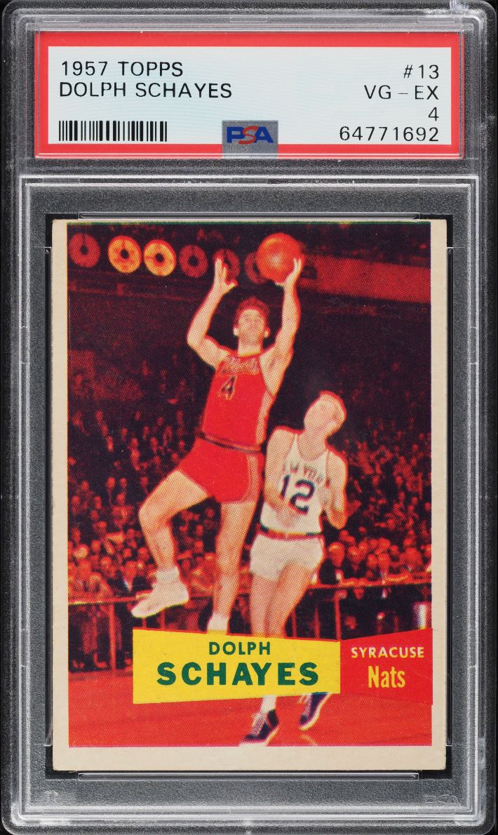 1957 Topps Basketball Dolph Schayes ROOKIE #13 PSA 4 VGEX