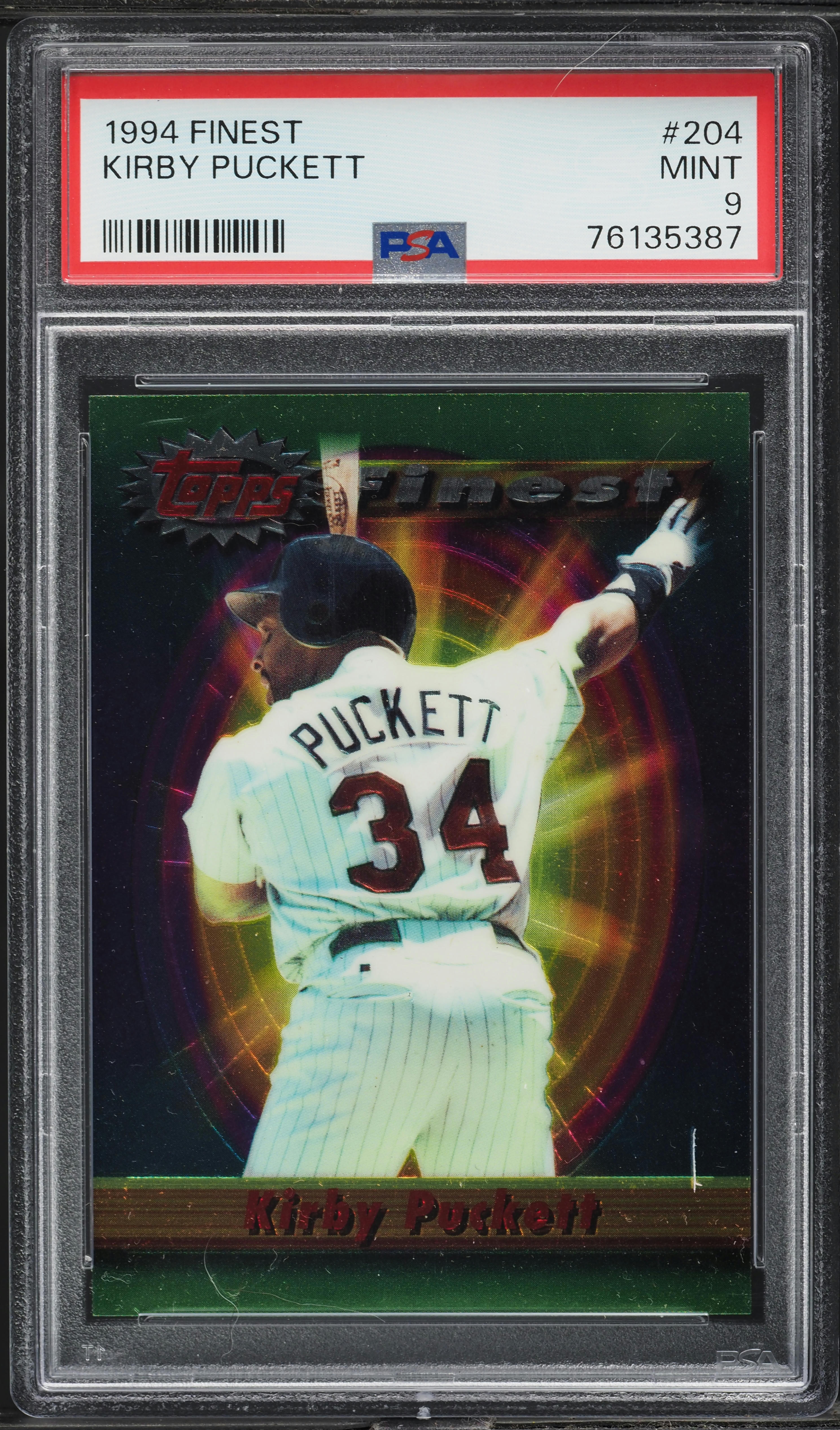 1994 Finest Kirby Puckett #204 PSA 9 MINT