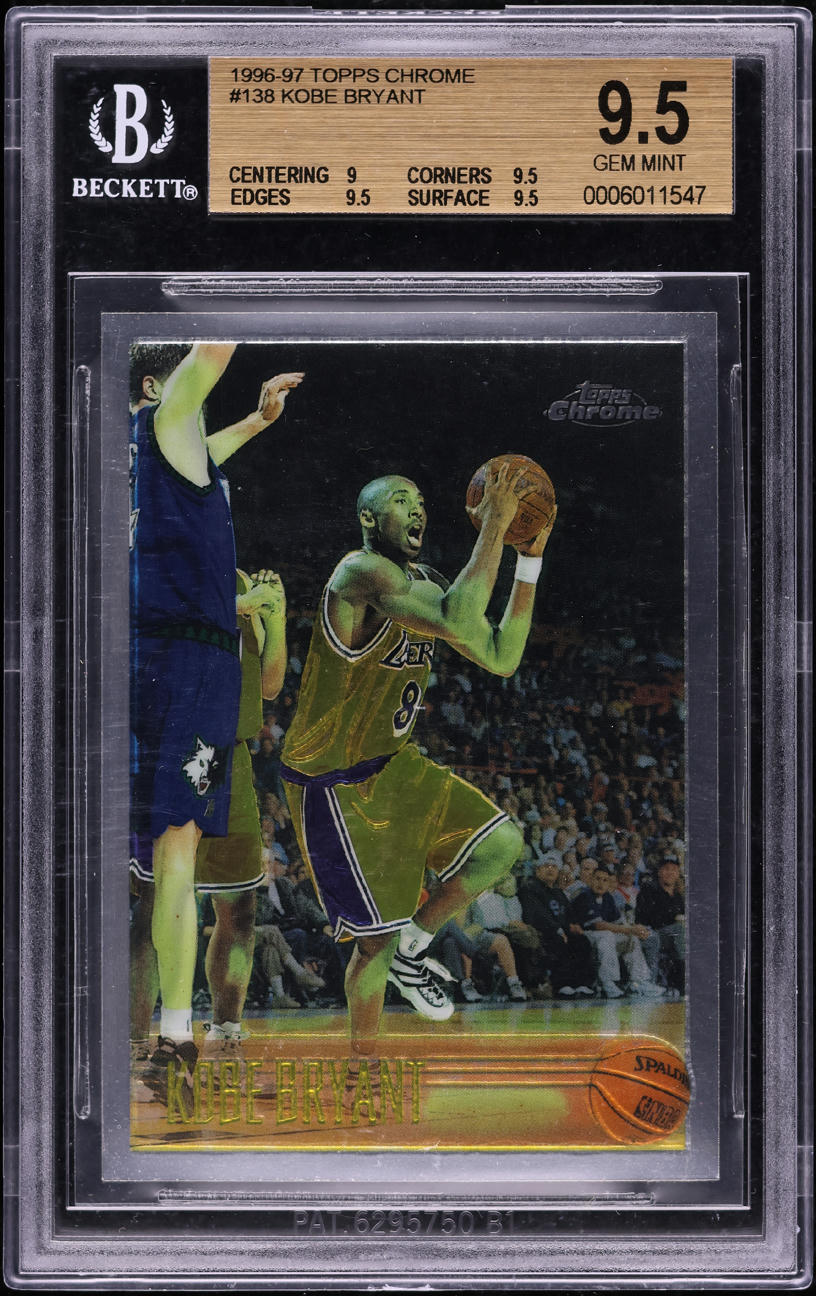 1996 Topps Chrome Kobe Bryant ROOKIE #138 BGS 9.5 GEM MINT