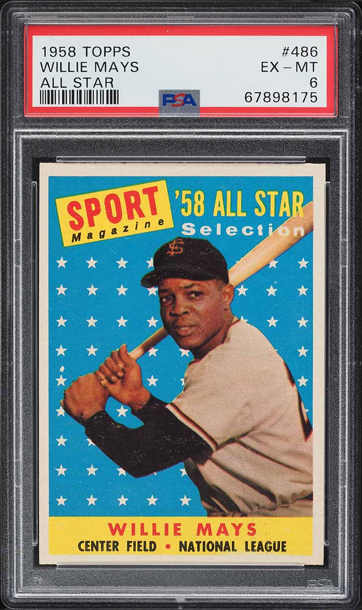 1958 Topps Willie Mays ALL-STAR #486 PSA 6 EXMT