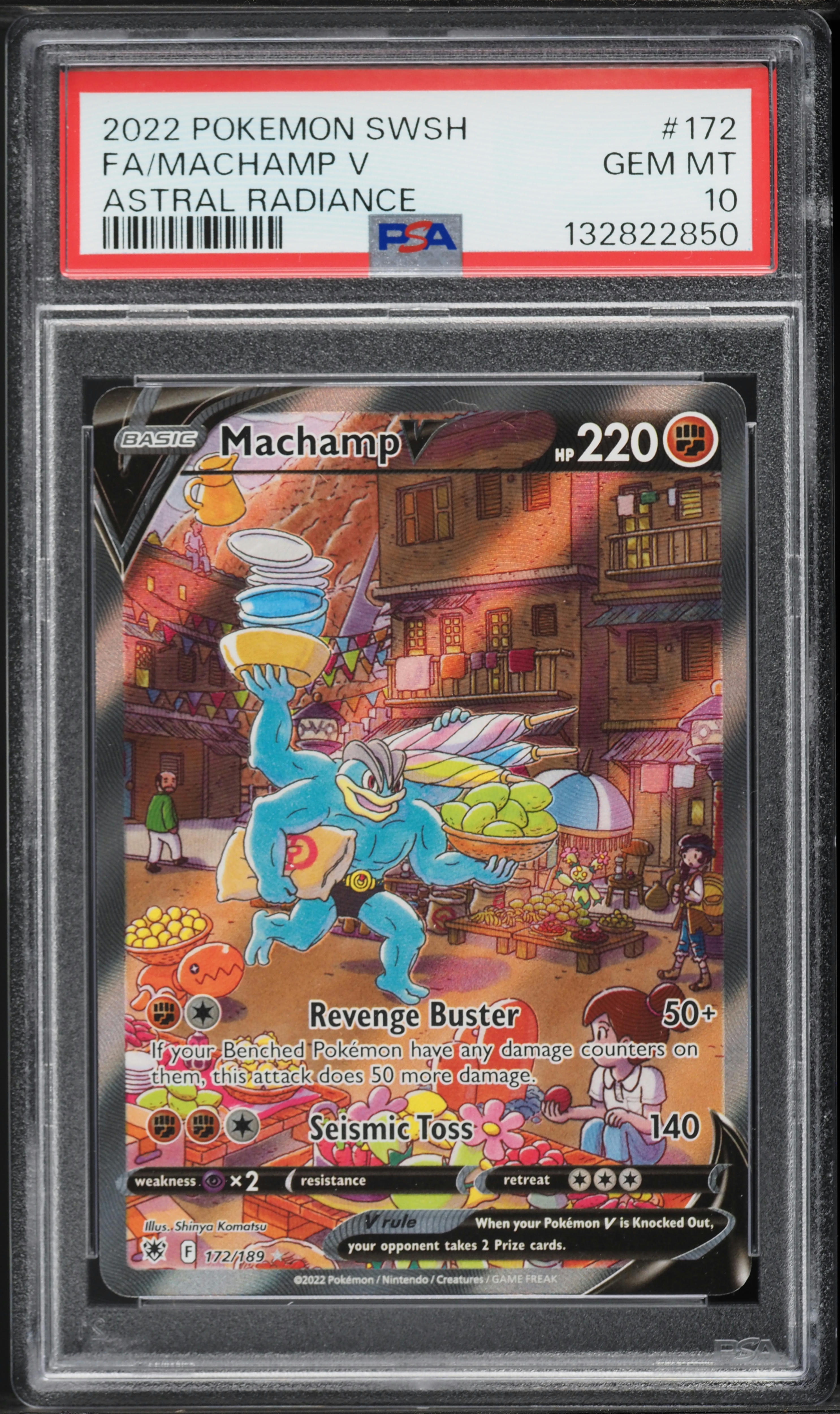 2022 Pokemon Sword & Shield Astral Radiance Full Art Machamp V #172 PSA 10 GEM MINT
