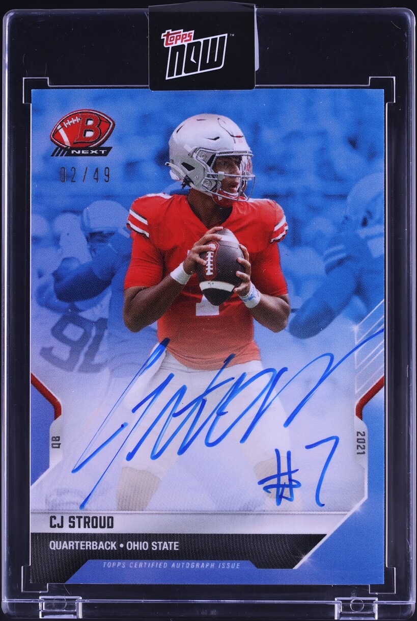 2021 Topps Now Bowman Next Blue C.J. Stroud ROOKIE AUTO /49 #10B