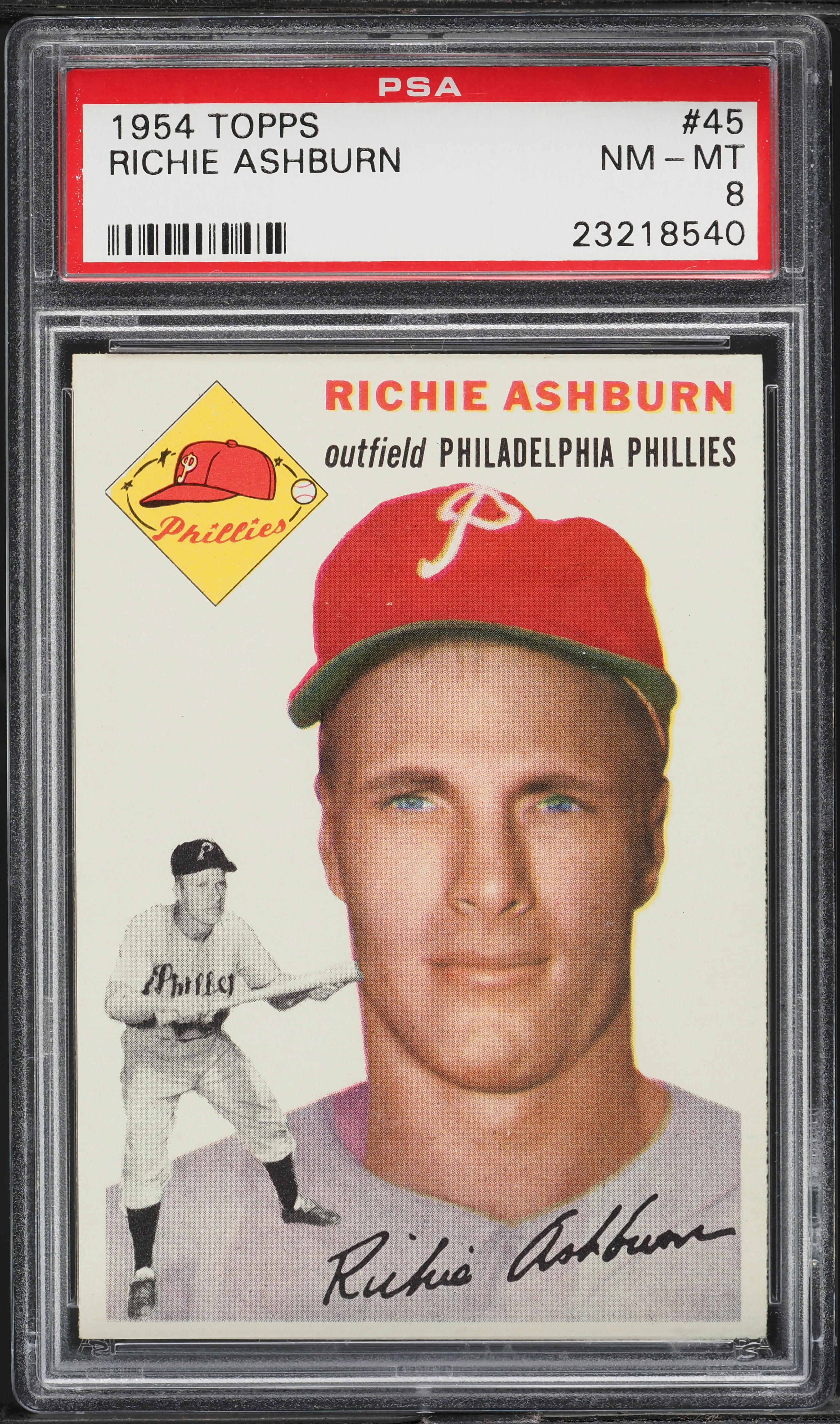 1954 Topps Richie Ashburn #45 PSA 8 NM-MT