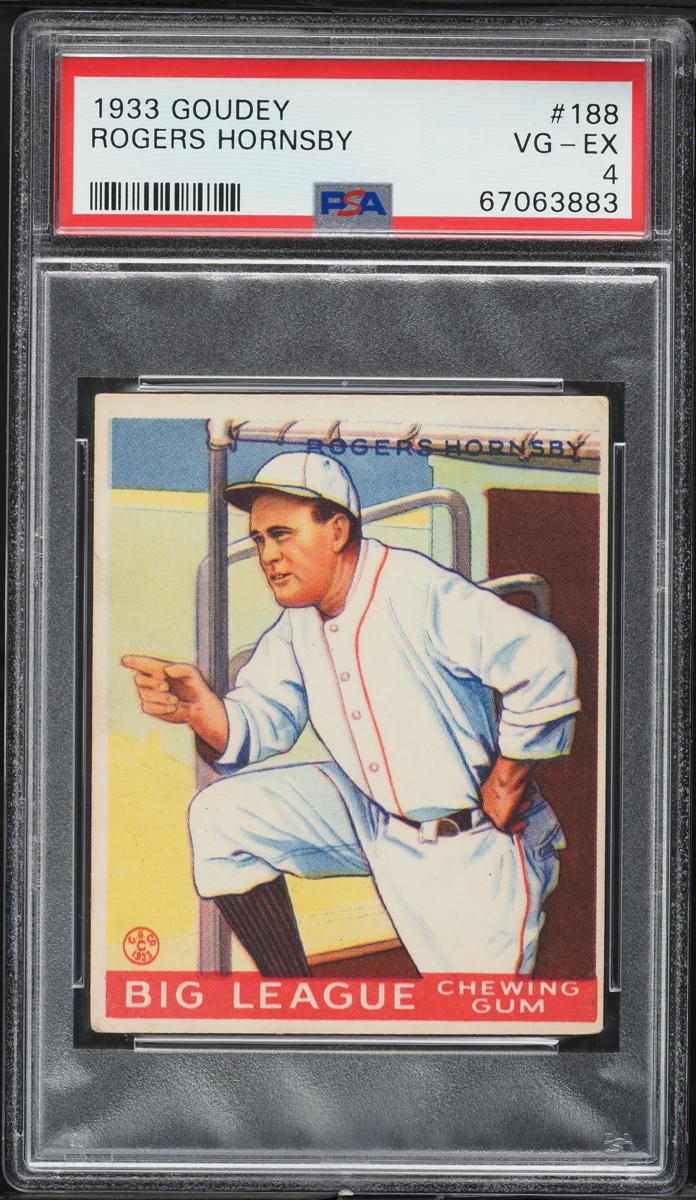 1933 Goudey Rogers Hornsby #188 PSA 4 VGEX