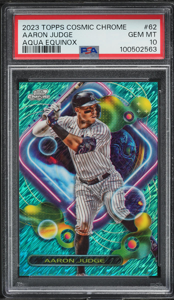 2023 Topps Cosmic Chrome Aqua Equinox Aaron Judge /199 #62 PSA 10 GEM MINT