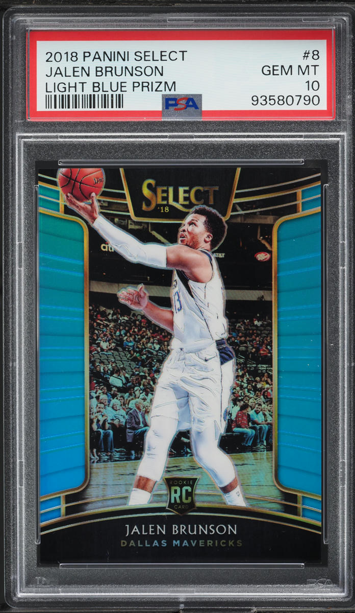 2018 Select Concourse Light Blue Prizm Jalen Brunson ROOKIE /299 #8 PSA 10 GEM