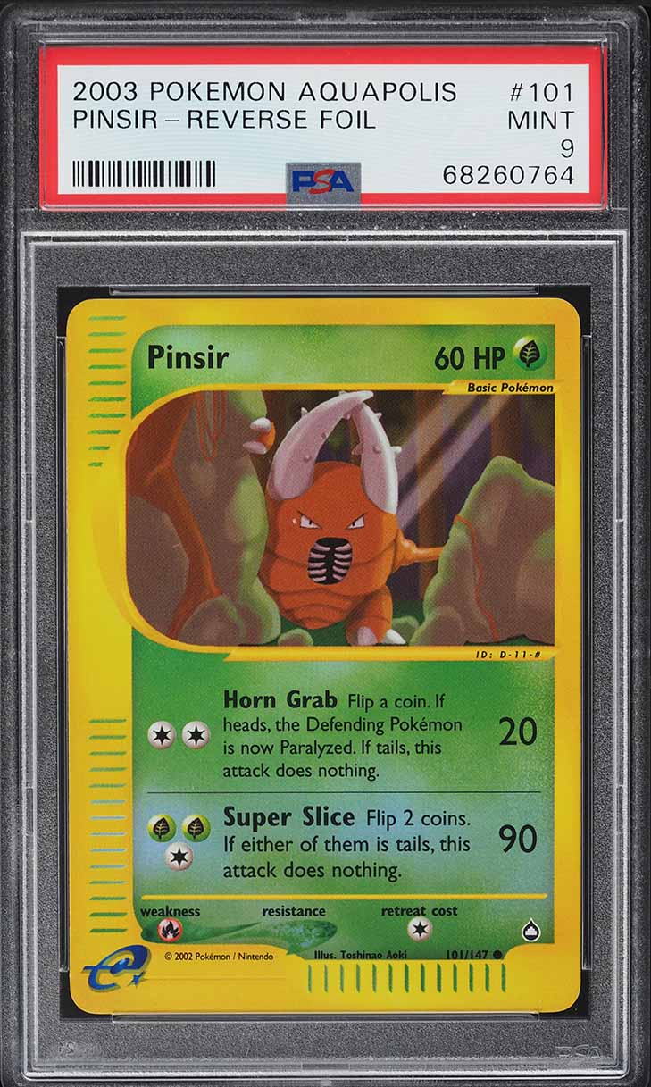 2003 Pokemon Aquapolis Reverse Holo Pinsir #101 PSA 9 MINT