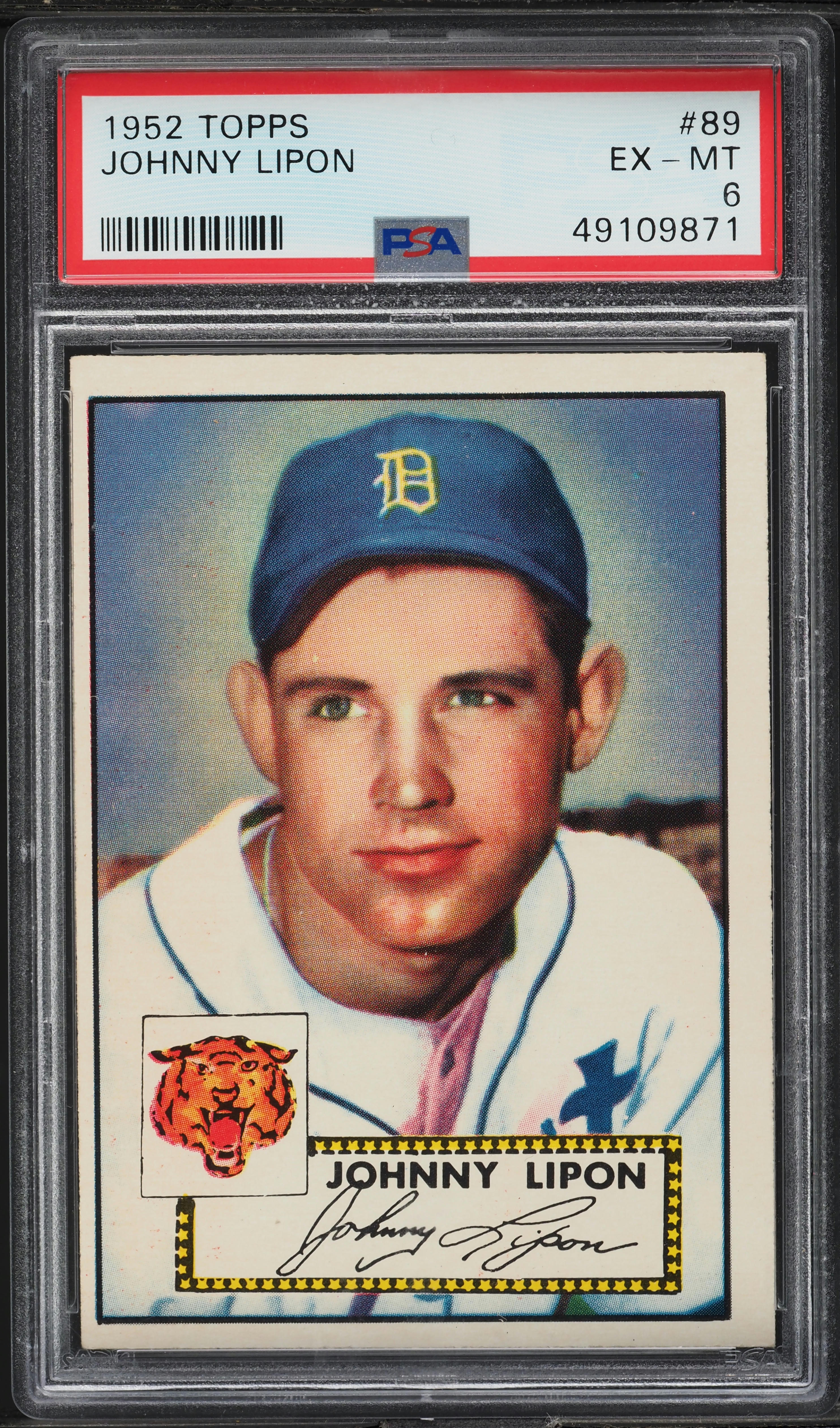 1952 Topps Johnny Lipon #89 PSA 6 EXMT