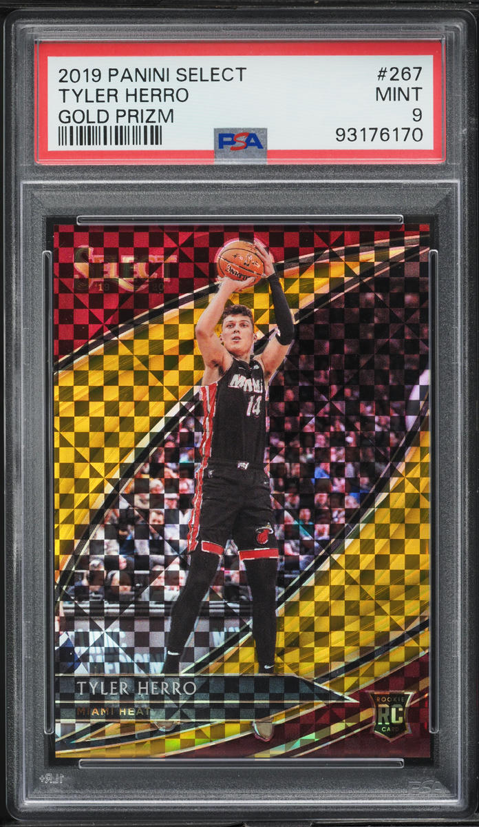 2019 Select Courtside Gold Prizm Tyler Herro ROOKIE /10 #267 PSA 9 MINT